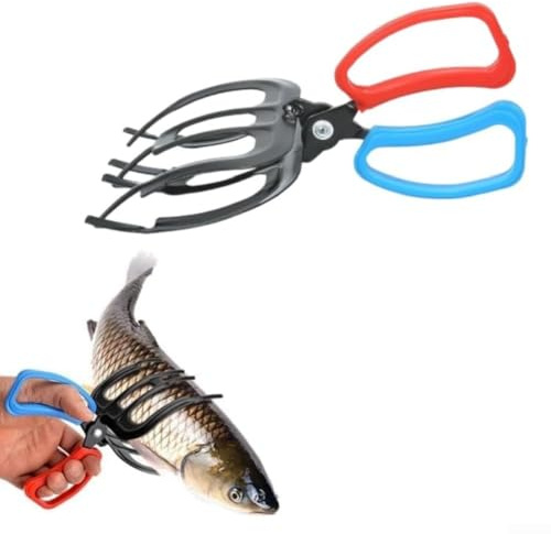 Pinze per attrezzi da pesca con struttura leggera e struttura in metallo resistente, morsetto regolabile a tre artigli per una presa sicura del pesce (misura grande x 1)