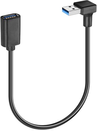 PNGKNYOCN 90 Degree USB 3.0 Extension Cable 0.3M,5Gbps Right Angle Downward USB Male to Female Adapter for Laptop, Printer, Flash Drive, Hard Drive Etc (Down Bend)