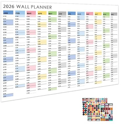 2026 Wandkalender Planer Heimdeko dekorativ ästhetisch | Großer 2026 Familien-Monatskalender Für Zuhause Schule Büro Klassenzimmer