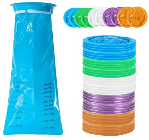 50 Stück Spuckbeutel mit Mundstück und Ring, 1000 ml Hochdichte Auslaufsichere Brechbeutel, Blickdichte Kotztüten Auto mit großer Kapazität, für Kinder, Erwachsene, Schwangere, Reiseübelkeit