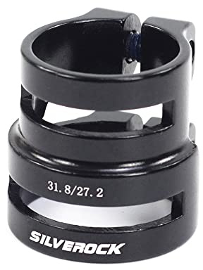 Sattelklemme Aluminium-Doppelsattelstützen-Kragenklemme 27,2/31,8 mm, 34,9 30, for Rennrad MTB Carbonrahmen Laufrad(Up 27.2 down31.8mm)