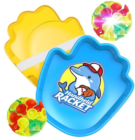 Generico Set Di Racchette Target Con Pallina A E Illuminato | Gioco Luminoso Di Lancio E Cattura 185G, Giocattolo Interattivo Per Genitori E Figli Per Giochi In Spiaggia E Divertimento
