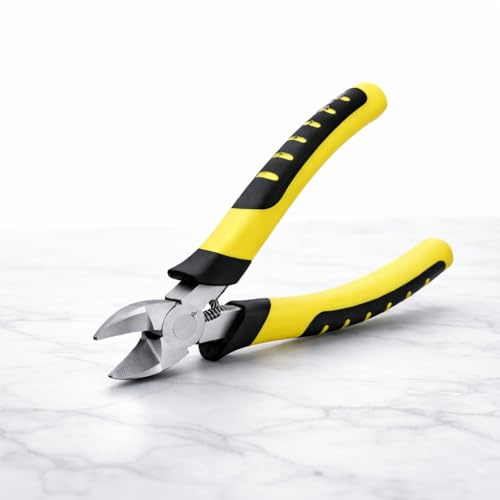 Wire Cutters 6 Inch Plier HeavyDuty – Diagonal Side Cutting Pliers for Professional Electrical Work Compact Cable Snips - Insulated Nonslip Handle - Home Repairs & DIY Craft Multi Purpose