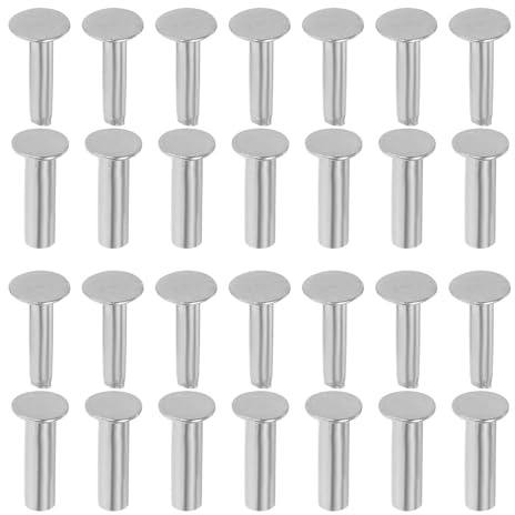 Cabilock 50 Pares Remaches de Acero Inoxidable Sujetadores Estables para Mangos de Cuchillos, 4 Mm X 1,8 Cm Estructura de Bloqueo Seguro para Reparaciones y Uso al Aire Libre