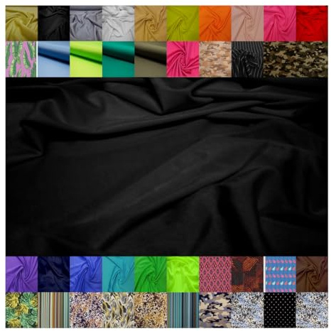 Fabrics-City schwarz hochelastisch Stoff badeanzugstoff Spandex 4 way Stretch Fabric Bademode Meterware für nähen Schwimm Bikinistoff Beach Sport Jersey Nylon, 2472