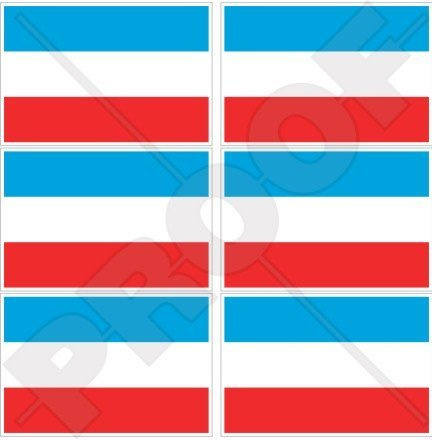 Mini-Aufkleber, Luxemburg-Flagge, Letzebuerg, Luxemburg, 40 mm, 6 Stück
