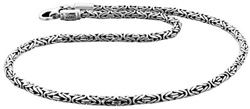 Kuzzoi Collier chaîne royale en argent sterling 925 massif pour homme, épaisseur 4 mm, longueur 50 cm/60 cm, avec boîte à bijoux – 345052, 50, Argent sterling, Pas de gemme
