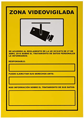 S21 Señalización Cartel Videovigilancia Homologado Zona Alarma | Cartel Zona Videovigilada Alarma