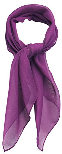 TigerTie Feines Damen Chiffon Nickituch in violett einfarbig Uni - Größe 58 cm x 58 cm - Tuch Halstuch Schal