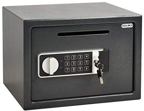 ANSLOCK Drop Slot Safes Depository Safe, Security Keypad Cabinet Safes, 0.58 Cubic Ft Home Hotel security Safe Box with a Front Drop Slot for Cash, Bank Slips, Bills