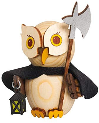 Kuhnert - Dekoration/Holzfigur - Mini Eule Nachtwächter - ca. 7cm - Made in Germany