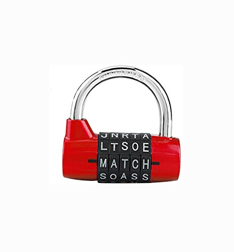 Shiwaki lucchetto con password di sicurezza,lucchetto con combinazione a 5 cifre,lucchetto con combinazione lucchetto da viaggio con password di sicurezza - rosso