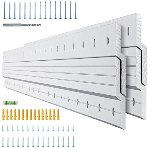 2 Paar robuste 76.2 cm Aluminium-Klammer-Aufhänger, Z-Bar-Clips-Halterung für Spiegel und Bild, max. Belastung, sichere Wandmontage, Z-Kleiderbügel, Hardware im Lieferumfang enthalten