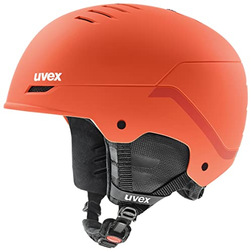 uvex Wanted - robuster, Leichter und stylischer Skihelm für Damen und Herren mit individueller Größenanpassung - Fierce red Stripes matt - 54-58 cm
