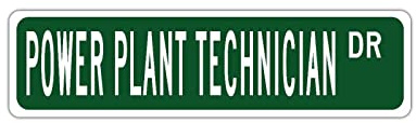 by Unbranded Panneau de rue Power Plant Technician de 7,6 x 30,5 cm en aluminium pour décoration d'intérieur, panneau de sécurité anti-rouille pour décoration murale de maison