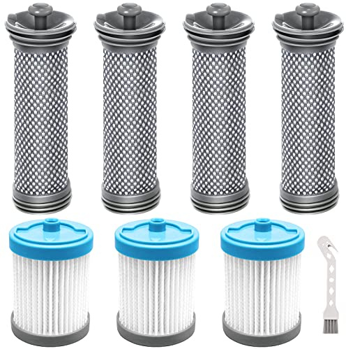 Replacement Vacuum Filter Replacement Kit for Tineco A11 Hero, A10 Hero, A10 Master, A11 Master PURE ONE S11, PWRHERO11 Snap S11 S15 Cordless Vacuum Cleaner, 4 Pack Pre-Filters, 3 Pack Post-Filters