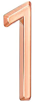 Números Adhesivos 3D para Buzón, Casa y Puerta - Placas de Dirección - Altura de 5 cm (ABS Marrón 1)