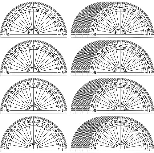 Zonon 100 Pcs 4 Inch Clear Plastic Protractor Bulk Math Protractors Set 180 Degrees Geometry Drafting Tools for Classroom Industry Office Back to School Supplies
