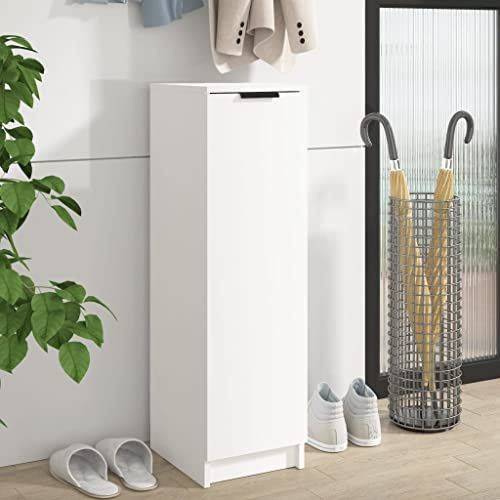 FIRBNUS Schuhschrank Weiß 30x35x100 cm Holzwerkstoff Schuhaufbewahrung Schuhorganizer Stauraum Schrank Schuhschrank Holz Shoe Rack Holzschrank für Eingang Flur Praktische & Elegante Design