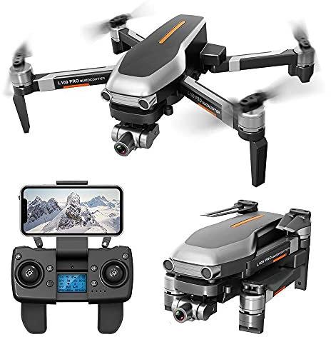 Velivoli droni Aerei GPS con Fotocamera 4K, Video Live FPV WiFi a 5 GHz con Giunto cardanico stabilizzatore Meccanico a Due Assi, Posizionamento del Flusso Ottico, Volo a 1200 Metri, 2 batterie