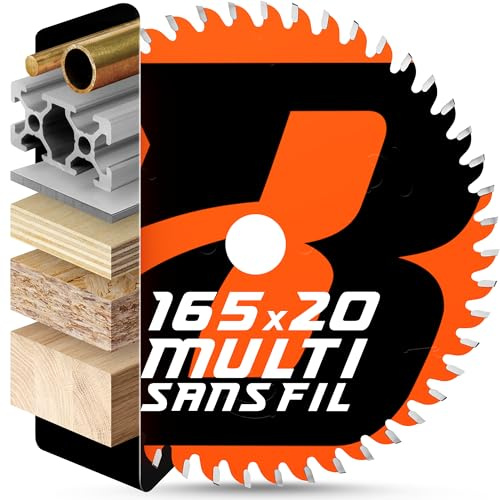 BAUBECK 165mm x 20mm Circular Saw Blade with 16mm Reduction Ring, fine Cut in Wood, Metal etc. - TCT 160 mm Saw Blade x 60T - Compatible with Bosch, Dewalt, etc.