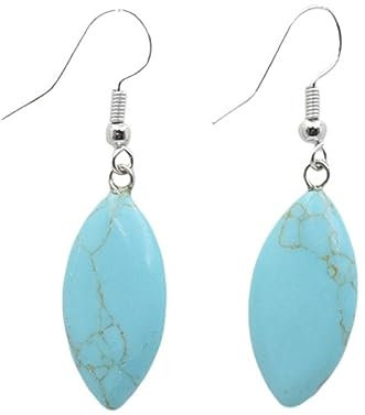 Edelstein Ohrschmuck,Elegante Blattform-Anhänger, Baumelnde Haken-Ohrringe, Türkise, Tropfen-Ohrringe, Heilkristall-Yoga-Ohrringe, Edelstein-Ohrringe, Schmuck Für Frauen, Mädchen, Geschenk