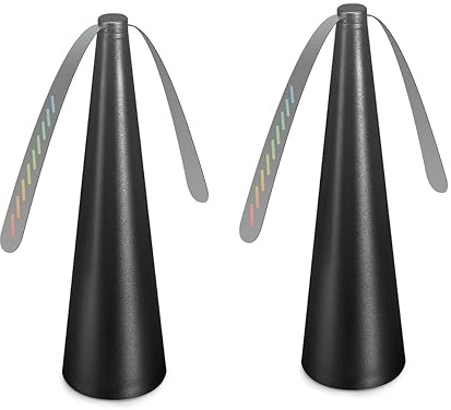 Fliegenwedler Fliegen Fliegenabwehr, Fliegenvertreiber Ventilator, Tragbarer Mückenschutz Fliegenabwehr Tischventilator (2 pcs - Black)