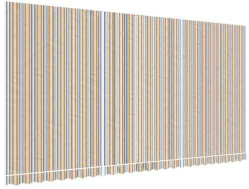 vidaXL Tissu de Remplacement pour Auvent, Voile d’Ombrage Imperméable, Toile de Store Jardin Patio Terrasse, Rayures Multicolores 6x3 m