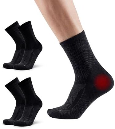 DANISH ENDURANCE 2 Paar Plantarfasziitis-Socken, für Damen & Herren | Plantarfasziitis-Socken mit gezielter Kompression und Polsterung, für Alltag, Sport und stehende Berufe, Unisex