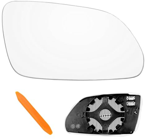 Laitejituan Spiegelglas Rechts Ersatz für VW Polo 9N 2005-2009 | Für Skoda Oktavia (1Z3/1Z5) 2004-2008 Außenspiegel Glas Fahrerseite Beheizbar Ersatzspiegelglas Außenspiegel Asphärisch Auto