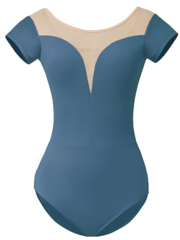 ROYAL SMEELA Bodysuit dam balettdansbody balettdansös vuxen body dans kortärmad dam bodysuit balett balettbody balettbody balettbody för kvinnor gymnastik bodysuit, Mörkblå, XXL