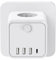 Cubo Enchufe USB 7 en 1，Ladron Enchufes Plano Múltiple con 3 Tomas Regleta Cubo,3 USB A 1 USB C, Enchufe Multiple Pared con Interruptor, Enchufe para Oficina, Cocina y Habitación