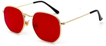 qinqilanqi-S Mode Polygonale Sonnenbrille für Damen und Herren UV Schutz