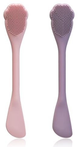 NEWOMEVA 2 Pack Facial Cleansing Brush Set, 2-in-1 Cat Paw Silicone Face Scrubber. Used for Exfoliation, Massagem, Blackhead Removal, and Boby Lotion Application, Cleansing Skincare Tool