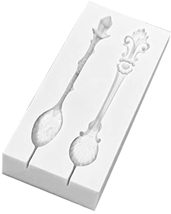 Cabilock Molde de Silicona Resistente a Altas Temperaturas Forma de Cuchara Beige Color Aleatorio para Chocolate y Práctico para DIY y Repostería