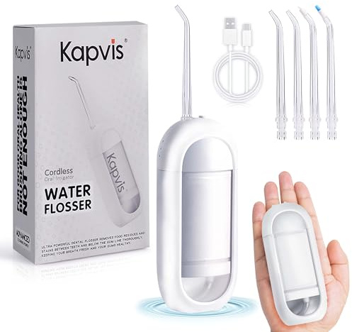 Water Dental Flosser Teeth Pick: Portable Cordless Oral Irrigator 150ML Rechargeable Travel Irrigation Cleaner IPX7 Waterproof Electric Flossing Machine for Teeth Cleaning