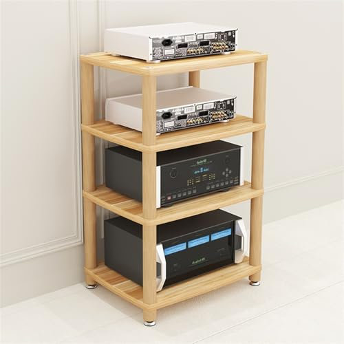 mobile stereo hi fi rack hifi Rack Per Amplificatore, Contenitore Per Componenti Stereo Di Intrattenimento/giradischi/ricevitore/apparecchiature Elettroniche, Centro Di Intrattenimento Angolare(Wood,4