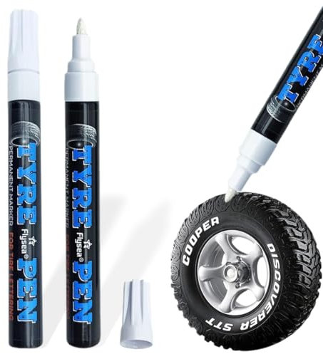 MOLZINY 2 Stück Reifen Stift Reifenstift Weiß Wasserfest Auto Reifenmarkierungsstift Reifenmarker Lackstift Auto Reifenmarker Reifen Lackstifte Hohe KapazitäT Reifenstift Für Auto Motorrad Reifen