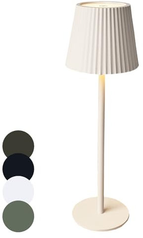 Coen Bakker LED Tischlampe dimmbar mit Touch IP44 Lampe USB 3 Lichtfarben für Innen & Außen 36,5x11 cm Tischleuchte, Farbe:Sand