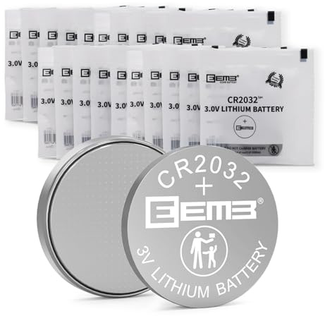 EEMB CR2032 Lithium Batterien 20 Stück - 3V Knopfzellen, Knopfbatterien für Uhren/Taschenrechner