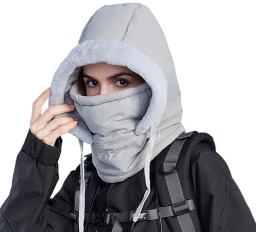 YAMEE Maschera di Passamontagna Donna Impermeabile,Balaclava Uomo Termico Regolabile,Scaldacollo con Cappuccio Multifunzionale per Freddo Estremo Ciclismo,Motociclismo