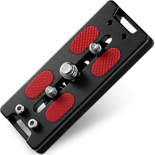 Haoge HQR-90 Arca-Platten für Stativ-Kugelkopf, 90 mm, universelle Arca-Swiss-Schnellwechselplatte für Stativ-Kugelkopf mit handverstellbarer Edelstahlschraube von 1/4 Zoll und 3/8 Zoll integriertem