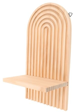 WEKADRIN Porta Candele da Parete in Legno Naturale Supporto Classico per Candele Tapered e Profumate Mensola Decorativa Vintage per Aromaterapia e Vasi Facile da Pulire Adatto Soggiorno e
