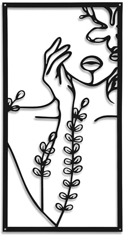 Dkant Cuadros Decoracion Salon Modernos (30x58 cm) - Decoracion Pared Metal | Cuadros Decoracion Dormitorios - Minimalista de Mujer - Wall Art - Facil Fijacion