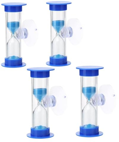 3Pcs Blue Toothbrush Timer for 2mins Sand Clock Timer 2 Minute Sand Timer, Plastic Suction Cup Hourglass Sandglass Desktop Ornament Party Favors