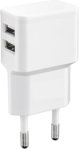 2 Port USB Netzteil 90 Grad 5V 2,0 A Netzstecker Mehrfach für Steckdose | USB Ladegerät 2 Fach 2000mA 10W Adapter Anschlüssen für Handy Watch Powerbank Bluetooth Speaker Tablet mit Schutzelektronik