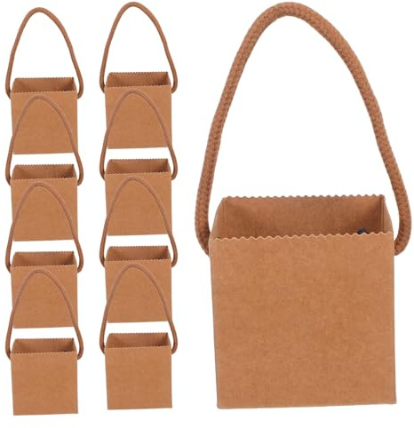 Sacchetto Regalo in Carta Kraft con Manico, 50 Pezzi | Piante Grasse, Bouquet e Piccoli Dolci, con Corda in Nylon, Uso Matrimoni e Decorazione Casa