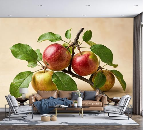 Fotomurales Pared Ramas Frutales con Naturaleza Muerta, Personalizado Arte de la Pared Mural para Sala Estar Comedor Dormitorio Familiar Pasillo Decoración, 250Anx175Al cm