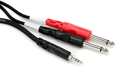 Hosa CMP-153 Stereo Breakout, 3.5 mm TRS to Dual 1/4 Inch TS, 3 Feet