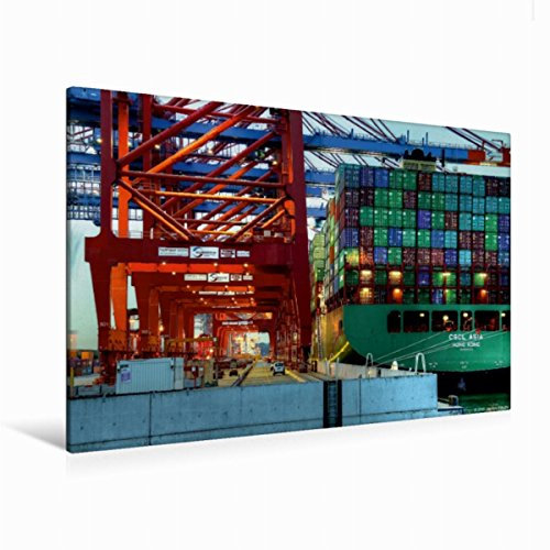 Premium Textil-Leinwand 120 x 80 cm Quer-Format Terminal Waltershof | Wandbild, HD-Bild auf Keilrahmen, Fertigbild auf hochwertigem Vlies, Leinwanddruck von Joachim Hasche